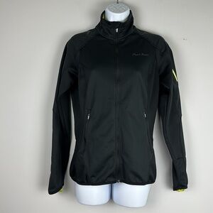 Pearl Izumi Fleece Lined Cycling Zip Up Jacket Pockets Fist Mitts S Black EUC